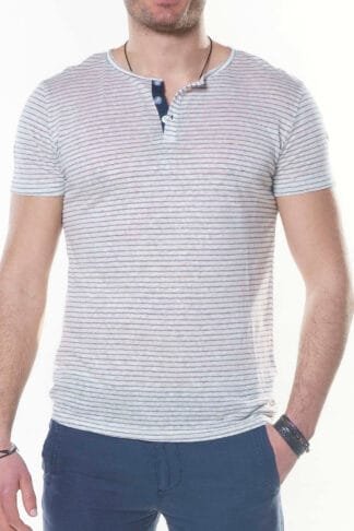 3001 Blue Stripe Linen t-shirt