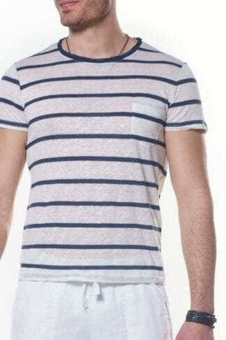 3008 Blue Stripe Linen t-shirt