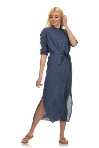 Γυναικεία Maxi Πουκαμίσα Navy 2021 Plus